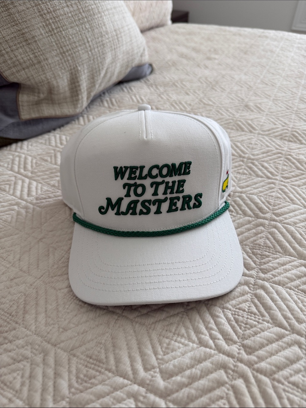 Welcome to The Masters White Rope Trucker Hat 2026